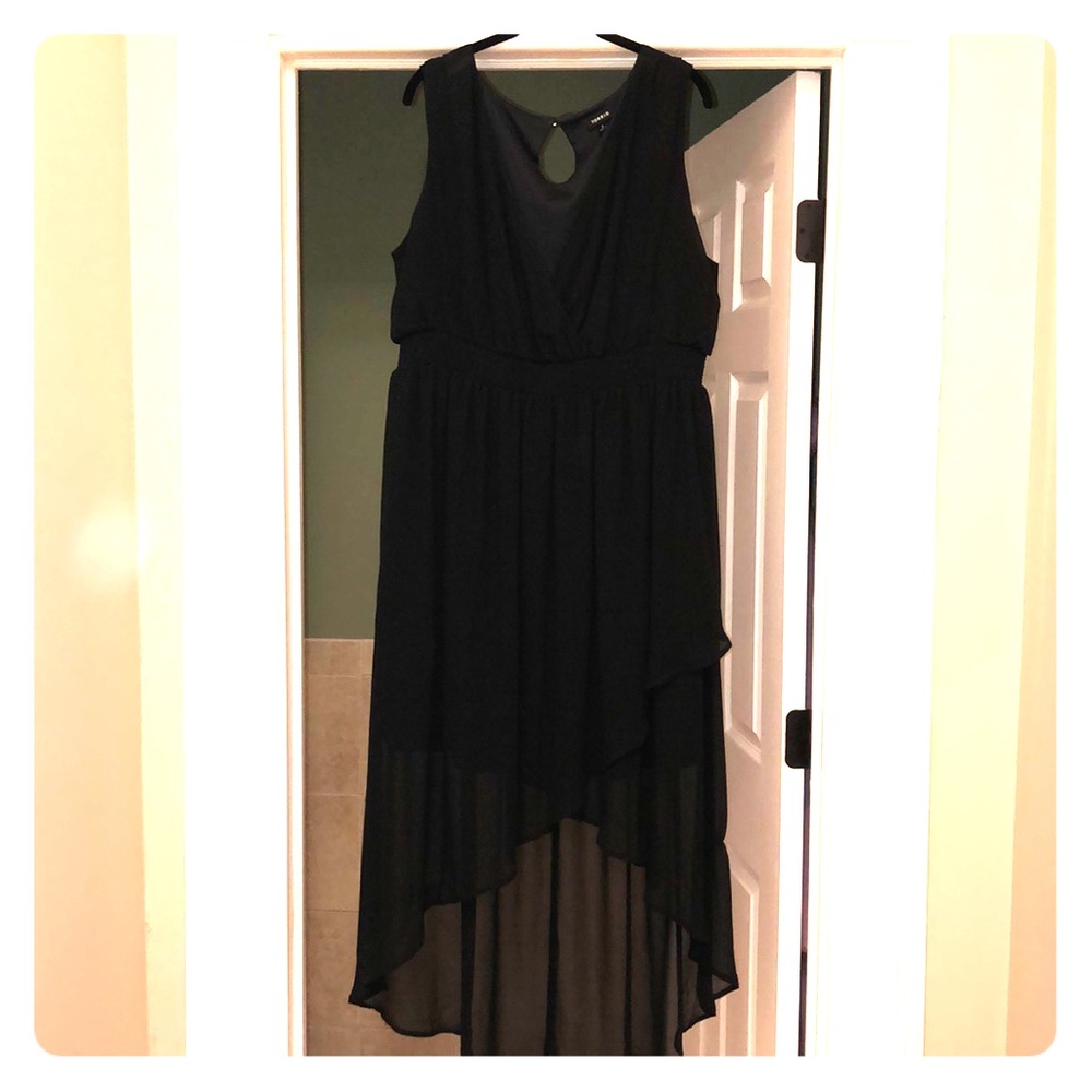 Torrid Dress Plus Size 2 Black high low chiffon